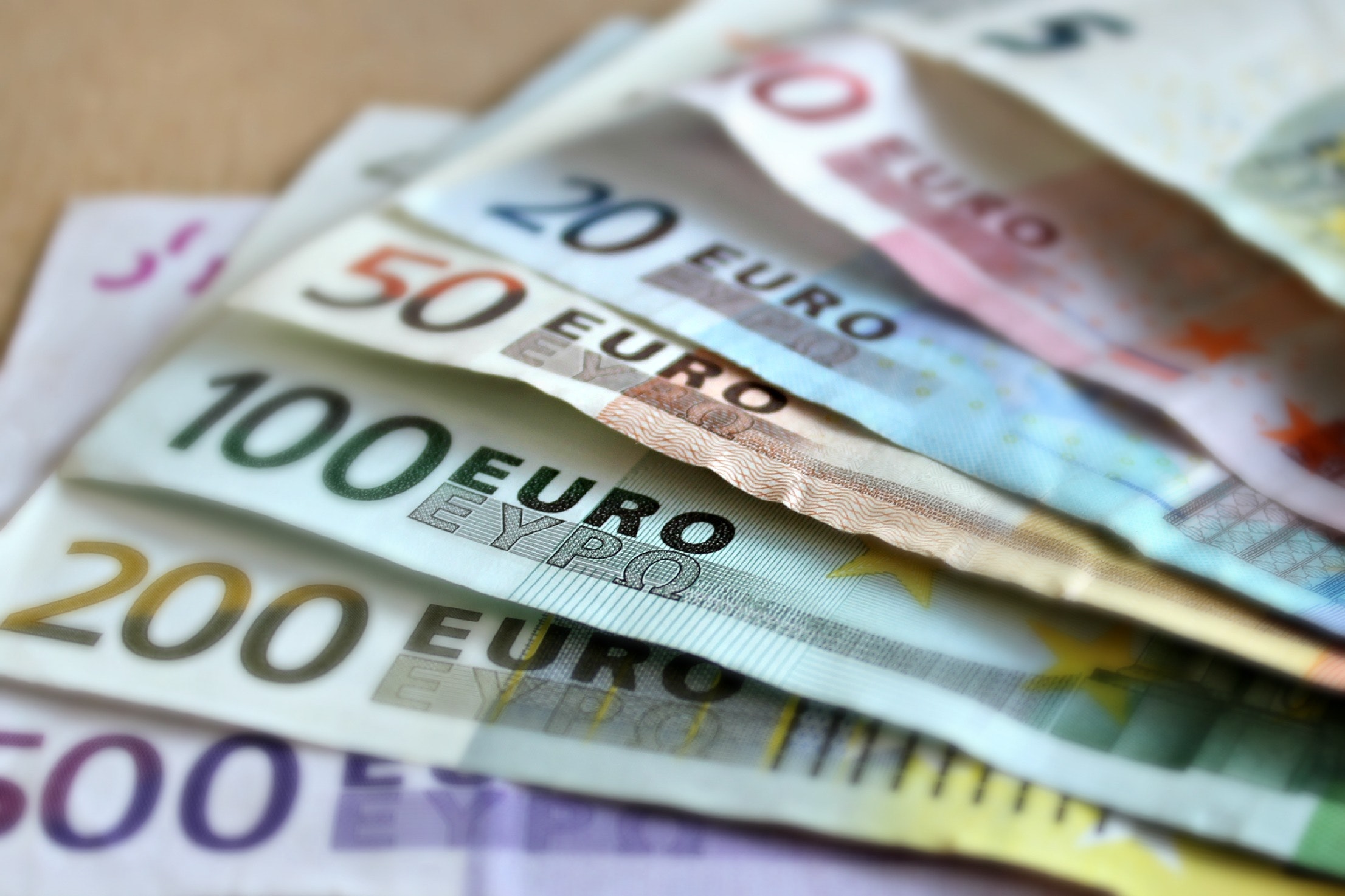 Eurosedlar i olika valörer