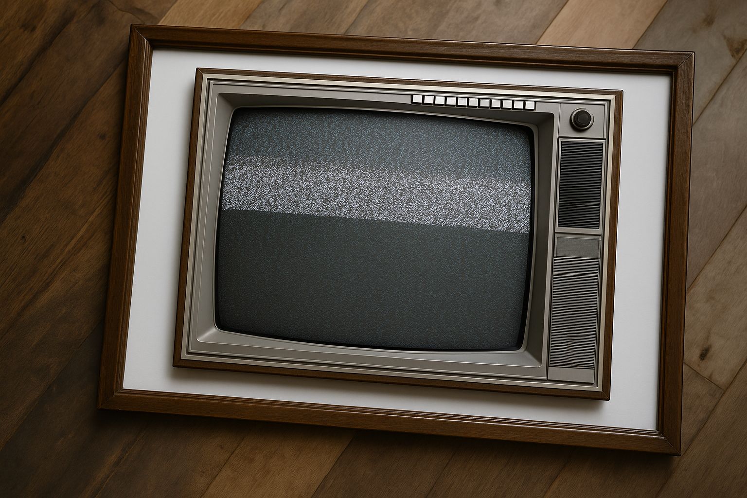 Överblick av ett kraftverk med turbiner, tegelbyggnad och skorsten under en klar himmel.